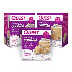 quest nutrition birthday cake frosted cookies, 8 count (pack of 3)