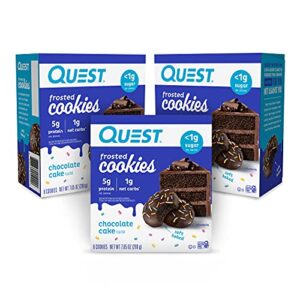 quest nutrition chocolate cake frosted cookies, 8 count(pack of 3)