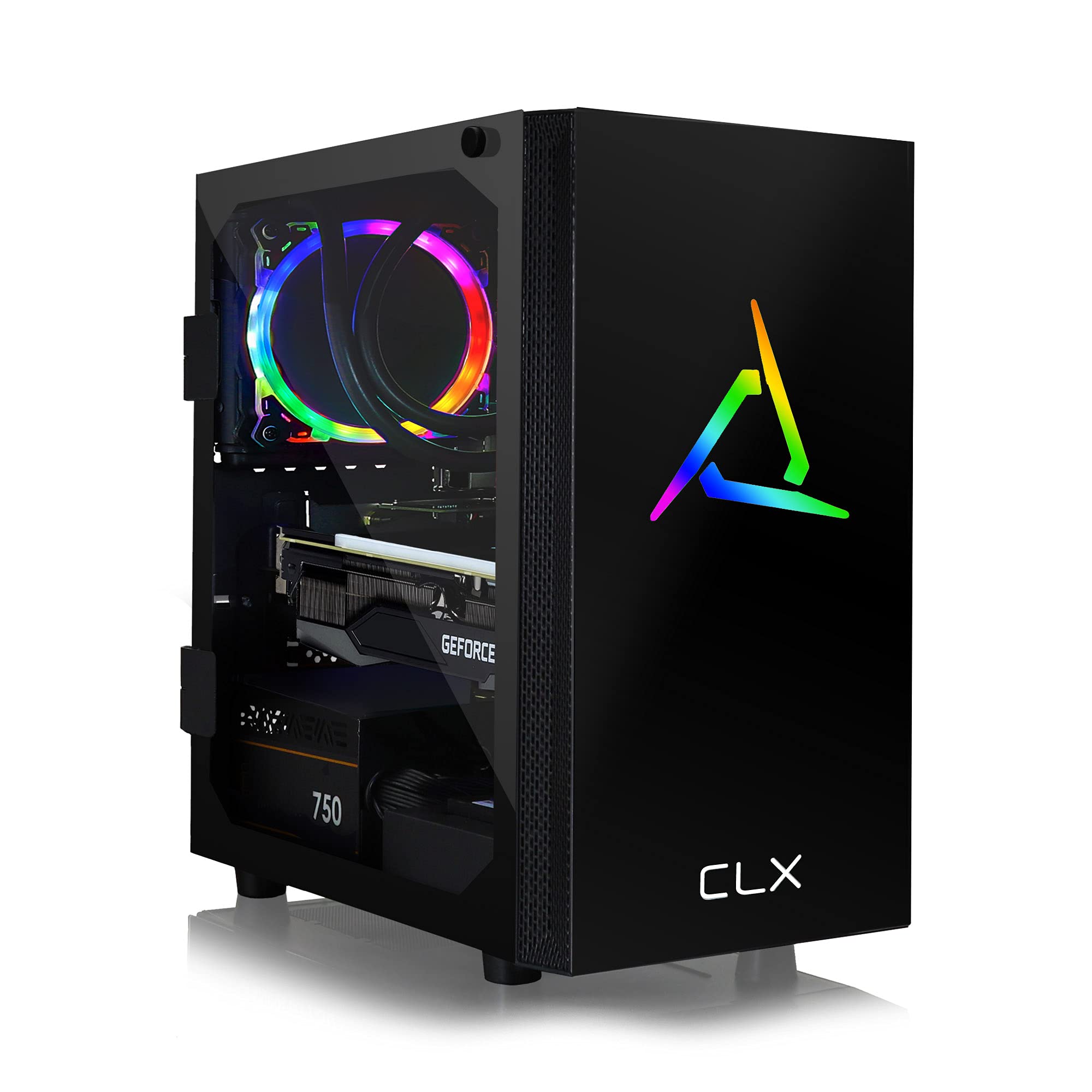 CLX Set TGMSETRTH0C20BM Gaming Desktop - Liquid Cooled AMD Ryzen 9 5900X 3.7GHz 12-Core Processor, 16GB DDR4 Memory, GeForce RTX 3060 Ti 8GB GDDR6 Graphics, 480GB SSD, 2TB HDD, WiFi, Windows 11 Home