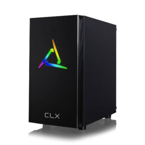 CLX Set VR-Ready Gaming Desktop - Liquid Cooled AMD Ryzen 7 5800X 3.8GHz 8-Core Processor, 16GB DDR4 Memory, GeForce RTX 3060 Ti 8GB GDDR6 Graphics, 480GB SSD, 2TB HDD, WiFi, Windows 11 Home 64-bit