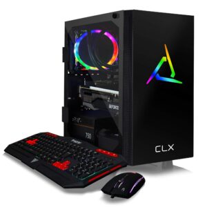 CLX Set VR-Ready Gaming Desktop - Liquid Cooled AMD Ryzen 7 5800X 3.8GHz 8-Core Processor, 16GB DDR4 Memory, GeForce RTX 3060 Ti 8GB GDDR6 Graphics, 480GB SSD, 2TB HDD, WiFi, Windows 11 Home 64-bit