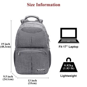 BOLANG Laptop Backpack for Men Water Resistant Travel Backpack Women Laptop Backpacks Fits 16 inch Laptop (8459 Upgraded Grey)