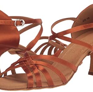 Very Fine Elektra Women's Ballroom Salsa Tango Latin Dance Shoes Copper Tan Satin 2.5" Spool Heel US 8 M