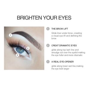 KAIQIKAIXI 6 White Eyeliner Pencils Professional Use as Highlighter, Soft, Waterproof, Long-Lasting Eyeshadow, Eye Brightener,Eye Shadow Pencil, Lip Line Pen, Eyelid Pad, Pencil Makeup Set Tool