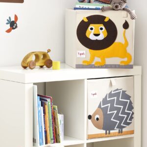 3 Sprouts Toy Storage Organizer: Toy Box Cube Organizer for Playroom, Nursery - Foldable Storage Bin - Lion