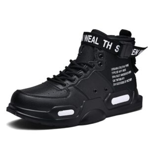 Ahico Mens Fashion Sneakers High Top Walking Shoes Sport Athletic Casual Shoe Vogue Stylish Men Black01, 9.5