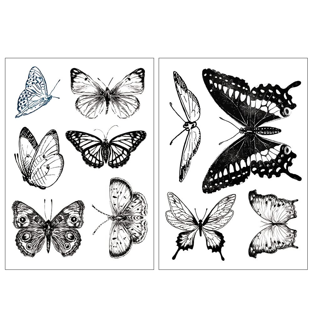 Everjoy Realistic Black Butterfly Temporary Tattoo Stickers - Waterproof Fake Tattoos, Party Favors, Themed Decorations and Gifts for Women