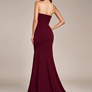 Ever-Pretty Womens Fishtail V Neck Tube Long Ball Gowns Bodycon Dresses for Women Burgundy US16