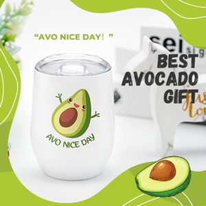 Onebttl Avocado Tumbler 12 oz Travel Coffee Mug, Stainless Steel Insulated Coffee Cups Avocado Lovers Gifts for Women Girls