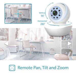 Moonybaby EMF Reduction Baby Monitor with 2 Cameras, Model:QuadView 60, 720P HD Resolution 5" Display, A.N.R. (Auto Noise Reduce), Pan Tilt Zoom, Split Screen, No WiFi, Long Range, 2-Way Audio