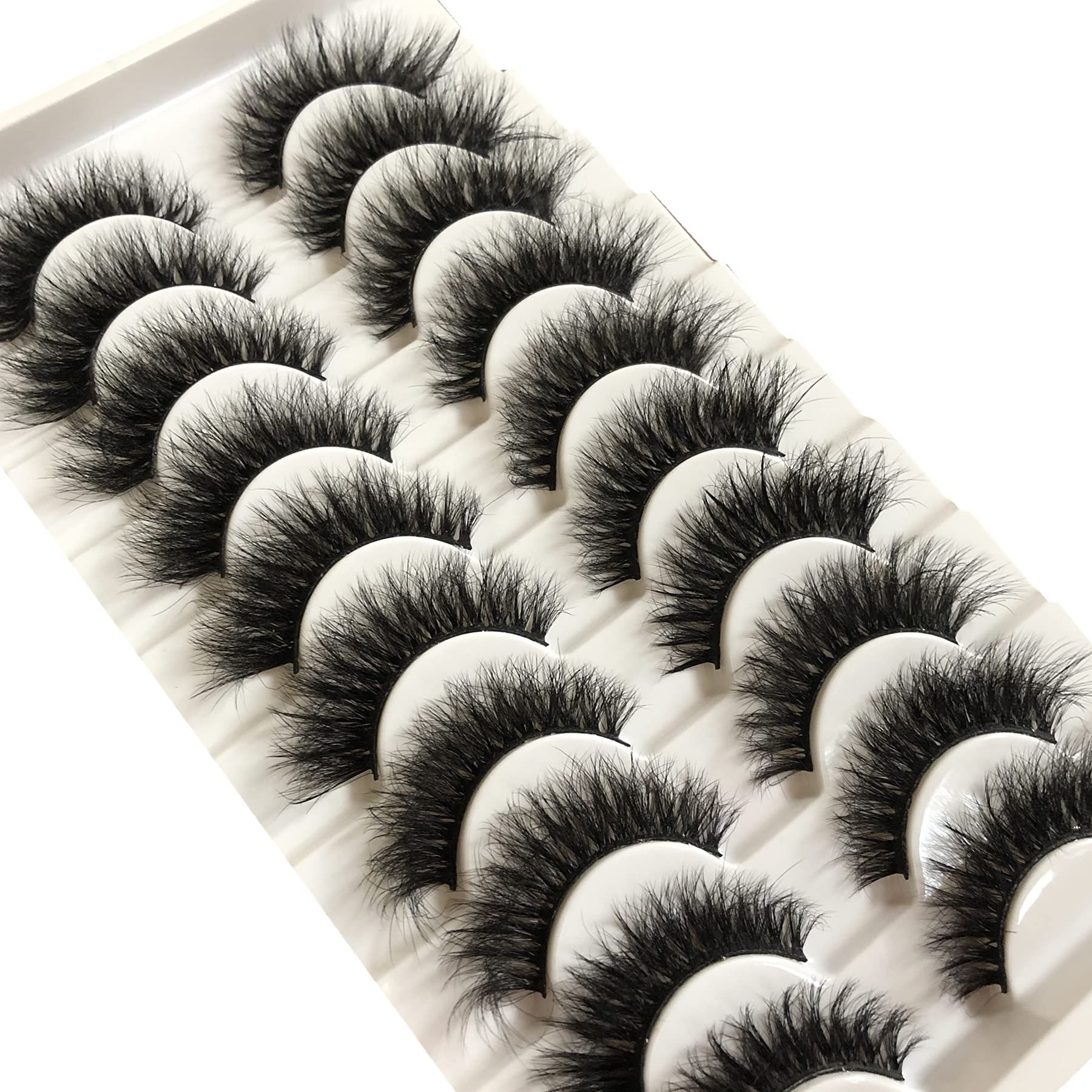 Gmagictobo Fake Eyelashes Natural 15MM Cat Eye Lashes Pack Short Fluffy Faux Mink Thick Curly 3D Dramatic Soft Strip False Eye Lashes Multipack