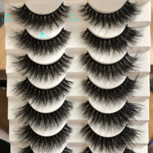 Gmagictobo Fake Eyelashes Natural 15MM Cat Eye Lashes Pack Short Fluffy Faux Mink Thick Curly 3D Dramatic Soft Strip False Eye Lashes Multipack