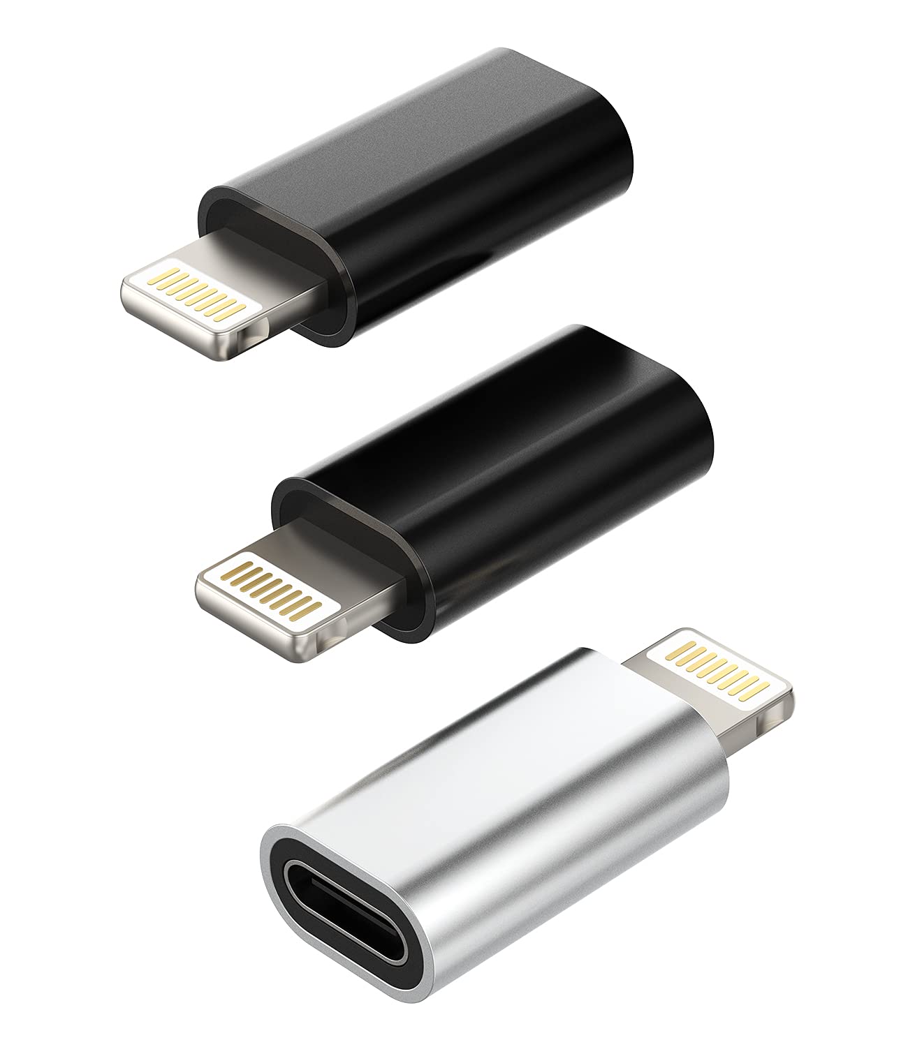 3Pack USB C Female to Lightning Male Adapter, Fast Charging, Reliable, Safety, Premium Material, 1 Year Warranty