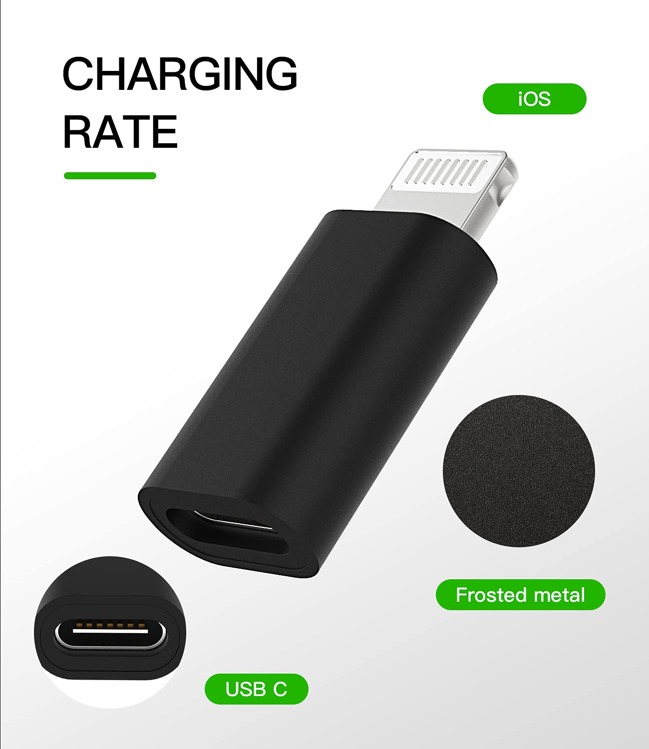 3Pack USB C Female to Lightning Male Adapter, Fast Charging, Reliable, Safety, Premium Material, 1 Year Warranty