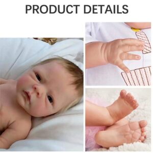 ZTDOLL Lifelike Reborn Baby Dolls 18 Inch, Handmade Realistic Newborn Girl, in Soft Vinyl and Weightd Body for Daughter, Mother, Birthday Gifts