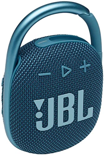 JBL Clip 4: Portable Speaker with Bluetooth, Built-in Battery, Waterproof and Dustproof Feature - Blue New (Renewed)