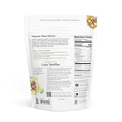 King Arthur Masa Harina, Certified Organic, Finely Ground, Non GMO Project Verified, Gluten Free, 2 lb