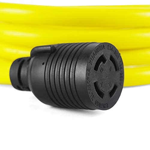 ACKING Extension Cord NEMA L14-30P to L14-30R SJTW 10GUAGE 4 Prong Generator Cord Adapter, Heavy Duty L14-30 Twist Locking Connector Outlet Generator Power Cord up to 7500W (50FT)