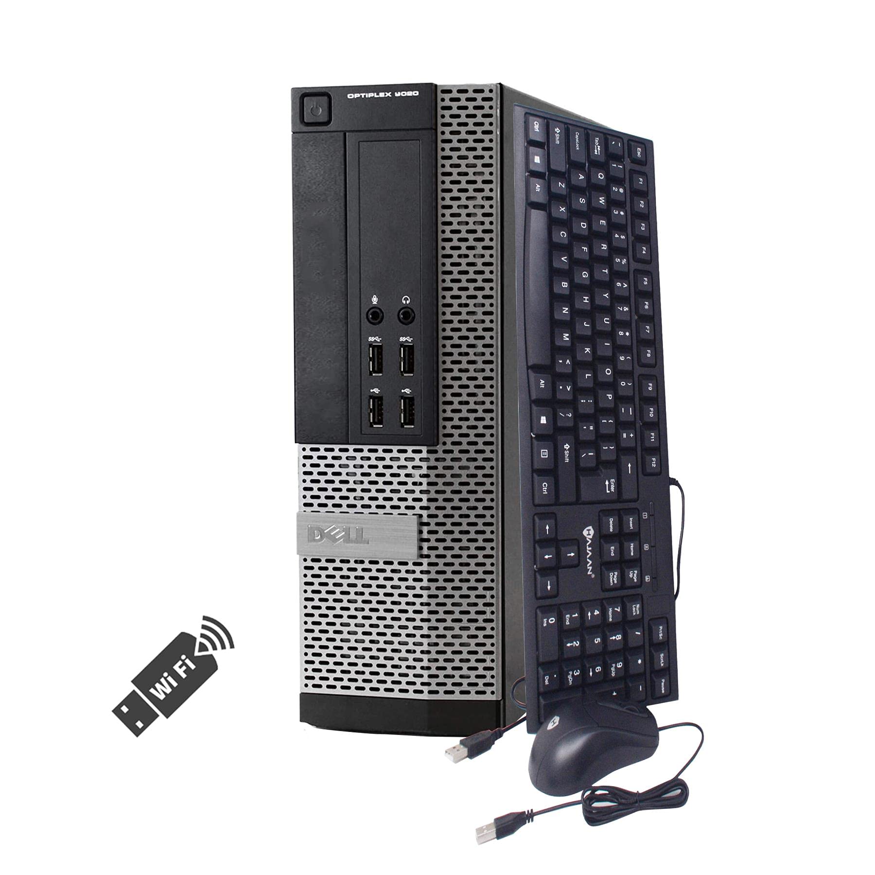 Dell OptiPlex 9020 Desktop Computer PC with Tecnii 20 Monitor(HDMI) (Intel Quad Core i5 up to 3.60 GHz, 16GB RAM, 256GB SSD, Keyboard, Mouse, USB WiFi, DP, USB 3.0, Windows 10 Pro 64-bit)(Renewed)