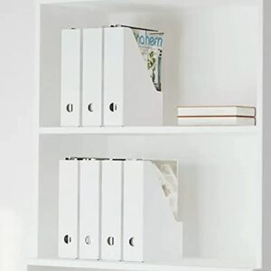 shop&save white cardboard magazine holder file holder,magazine organizer,document organizer,magazine storage box (5 pack)