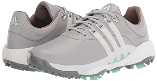 adidas Women's Tour360 22 Golf Shoes, Grey Two/Footwear White/Pulse Mint, 7.5