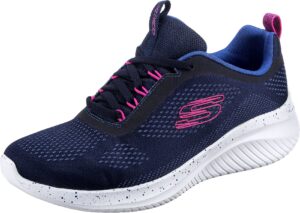 skechers sport women's women's new horizon sneaker, nvpk=navy/hot pink, 9.5