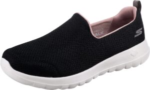 skechers women's go walk joy-danil sneaker, black/pink, 10