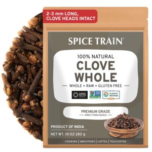 spice train, handpicked cloves whole (10oz) premium cloves from india in resealable zip lock pouch | perfect for cooking, smoothies, pomander balls & tea