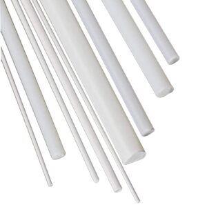 10pcs white plastic rods round solid bar diy model material abs round stick for diy sand table model, diy toys doll house, diy scene making, building making, length 250mm, diameter 1mm to 6mm option