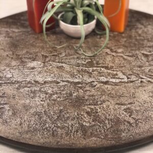 Concrete Cement Lazy Susan Unique, Hand Crafted, Gray, Turntable, 360 Degree Swivel, Made in The USA, Home Decor by Concrete Resurrection (Mocha 21-1/2" Diameter)