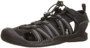 keen women's drift creek h2 closed toe water sandals, black/black, 8.5