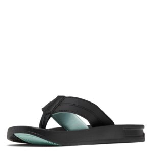 columbia women's tidal ray pfg flip sport sandal, black/icy morn, 12