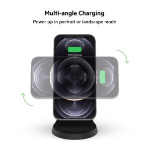 Belkin Magnetic Wireless Charger, (Power Supply Included) Wireless Charging Stand, Compatible with MagSafe for iPhone 12, 13, Pro, Pro Max, and Mini - Black