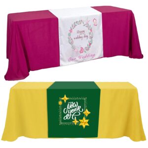 Custom Table Runner 36"x72"with Business Logo or Your Text Personalized Tablecloth Runners Customize with Logo for Birthday Wedding Anniversary Tradeshow Events…