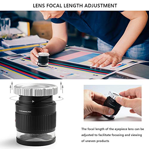 30X Jewelers Loupe, Loupe Magnifier Foldable Adjustable Focal Length, Loop Magnifier with Lights for Jewelry Gems Textile Optical Currency Coins Stamps Circuit Board