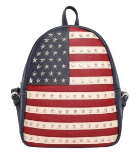 montana west women's american flag casual backpacks travel daypack patriotic concealed carry backpack navy us04g-9110ny