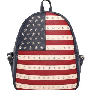 Montana West Women's American Flag Casual Backpacks Travel Daypack Patriotic Concealed Carry Backpack Navy US04G-9110NY