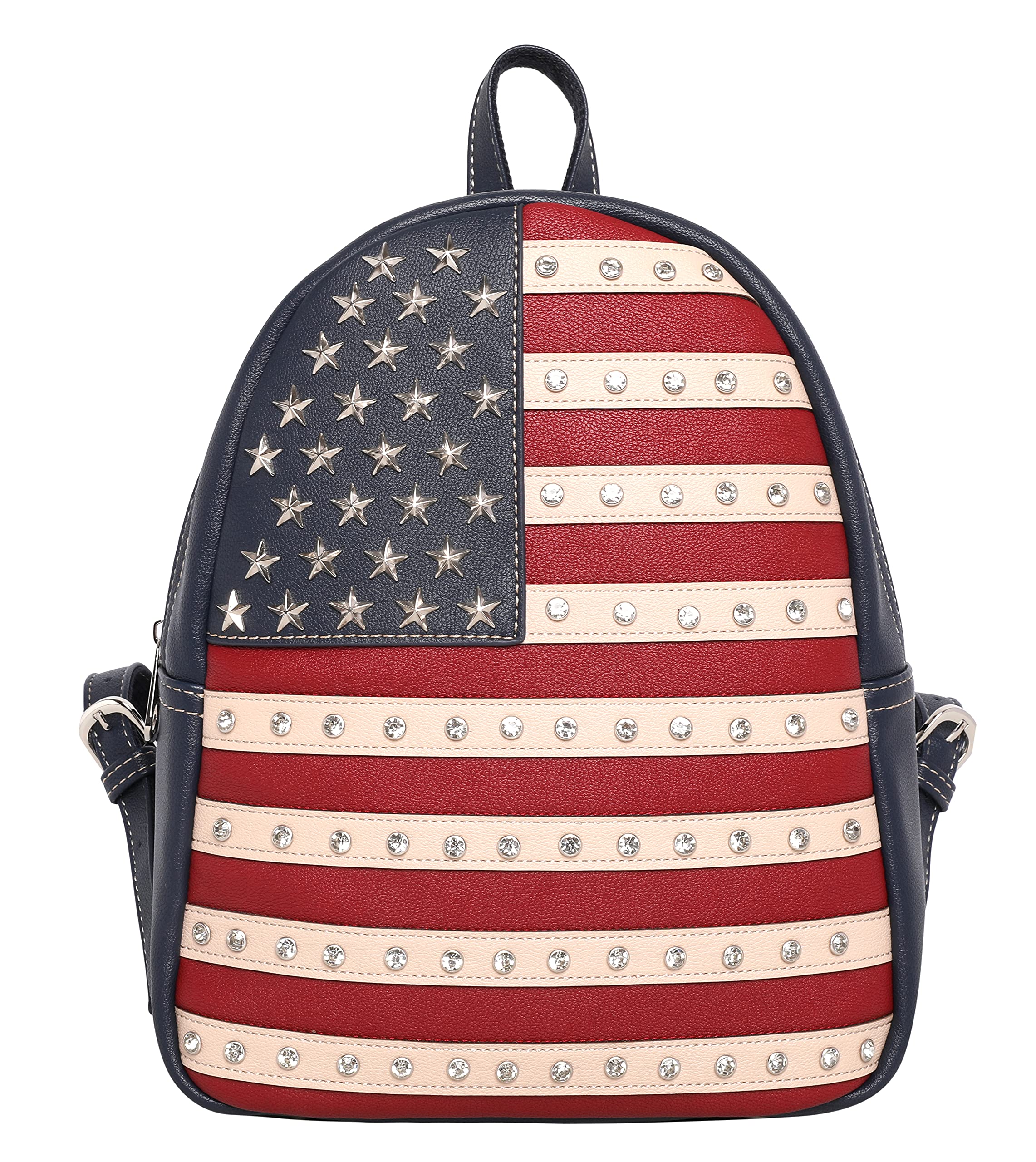 Montana West Women's American Flag Casual Backpacks Travel Daypack Patriotic Concealed Carry Backpack Navy US04G-9110NY