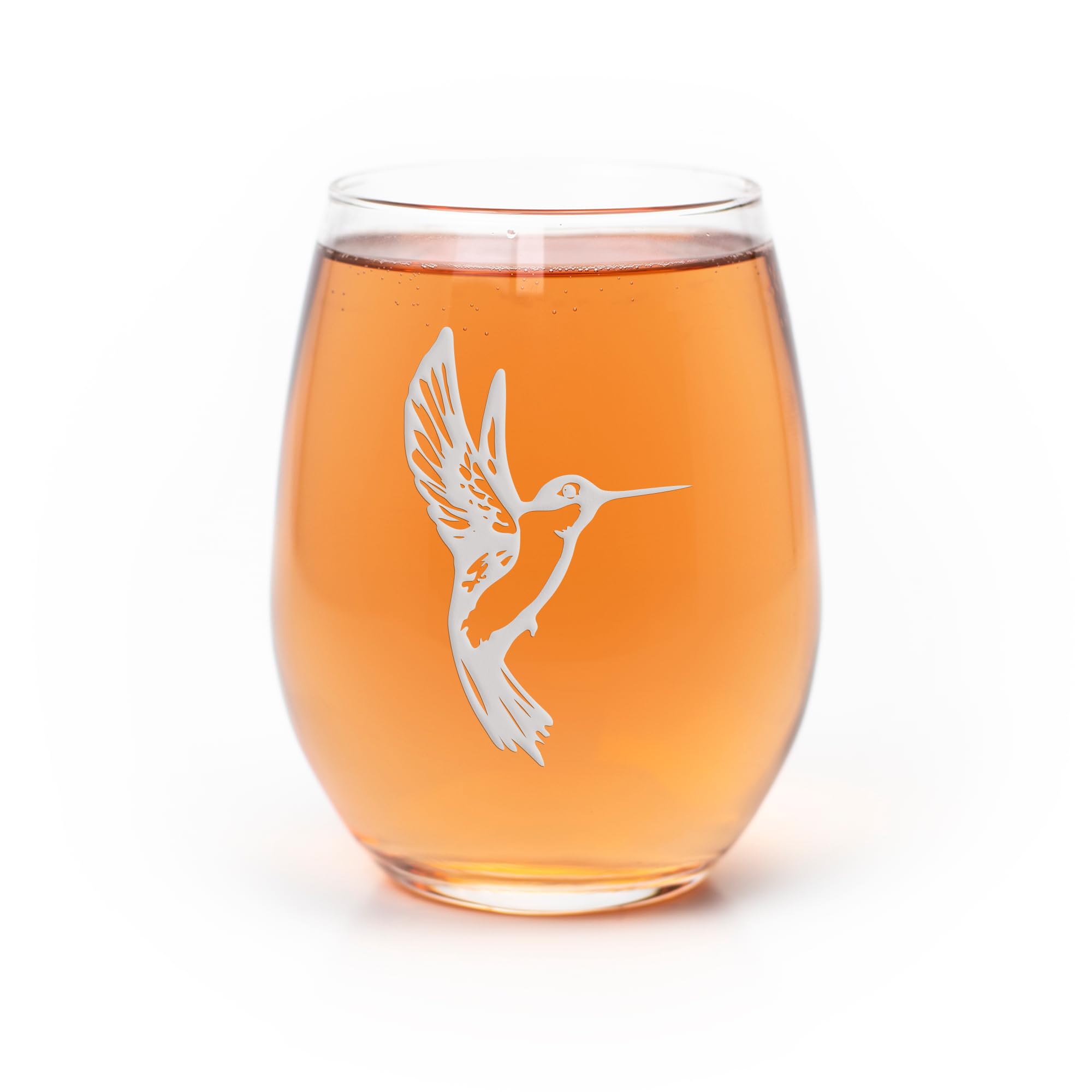 Hummingbird Stemless Wine Glass - Hummingbird Gift, Hummingbird Wine Glass