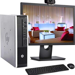 HP 8300 USFF Computer Desktop PC, Intel Core i7 3.4GHz Processor, 8GB Ram, 120GB Solid Drive, WiFi | Bluetooth, 1080p Webcam, Wireless Keyboard & Mouse, 19 Inch Monitor, Windows 10 (Renewed)