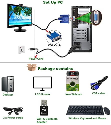 HP 8300 USFF Computer Desktop PC, Intel Core i7 3.4GHz Processor, 8GB Ram, 120GB Solid Drive, WiFi | Bluetooth, 1080p Webcam, Wireless Keyboard & Mouse, 19 Inch Monitor, Windows 10 (Renewed)