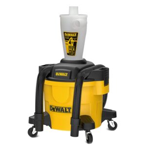 dewalt dust separator with 6 gallon poly tank, 99.5% efficiency cyclone dust collector, high-performance cycle powder collector filter, dxvcs002, yellow