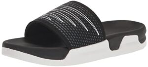 new balance women's zare v1 slide sandal, black/white, 8