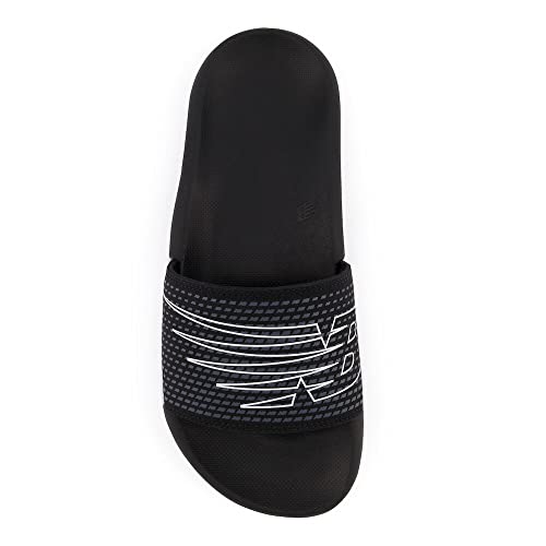 New Balance Women's Zare V1 Slide Sandal, Black/White, 8