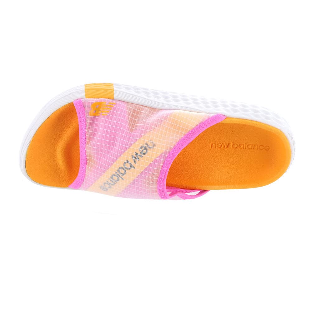 New Balance Women's 360 V1 Slip-On Sandal, White/Vibrant Pink/Vibrant Apricot, 8