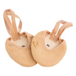 brilliant half toe shoes for rhythmic gymnastics, ballet, & dance - hand made in belarus (medium) beige