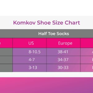 KOMKOV Half Shoe Socks - For Rhythmic Gymnastics, Dance, & Ballet - Comfortable Cotton & Nylon Material (large), Beige