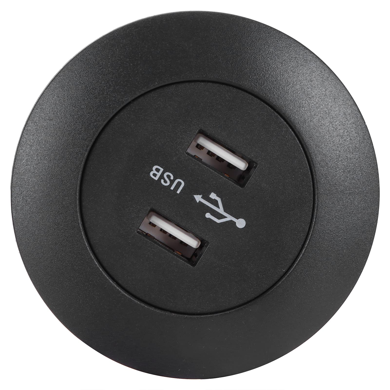 Dual USB Socket, Electric Recliner Chair Sofa Replacement Button Round Dual USB Charging Interface Smart Home (US Plug-black)