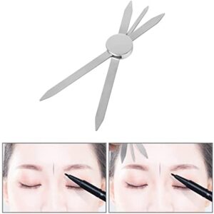 Eyebrow Stencil Ruler,Stainless Steel Eyebrow Makeup Caliper Ruler Three-Point Positioning Balance Ruler for Microblading Eyebrow Measure, Eyebrow Measuring Tool…