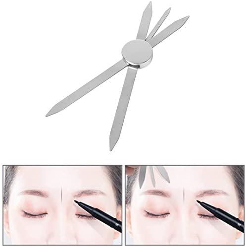 Eyebrow Stencil Ruler,Stainless Steel Eyebrow Makeup Caliper Ruler Three-Point Positioning Balance Ruler for Microblading Eyebrow Measure, Eyebrow Measuring Tool…